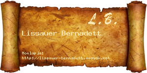Lissauer Bernadett névjegykártya